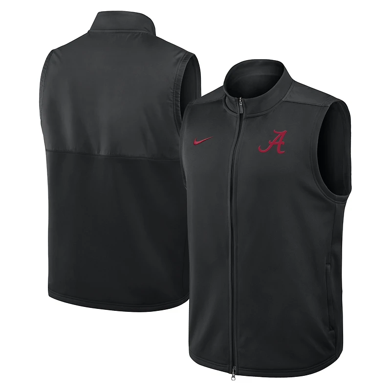 Men's Nike Black Alabama Crimson Tide Primetime Victory Performance Full-Zip Vest