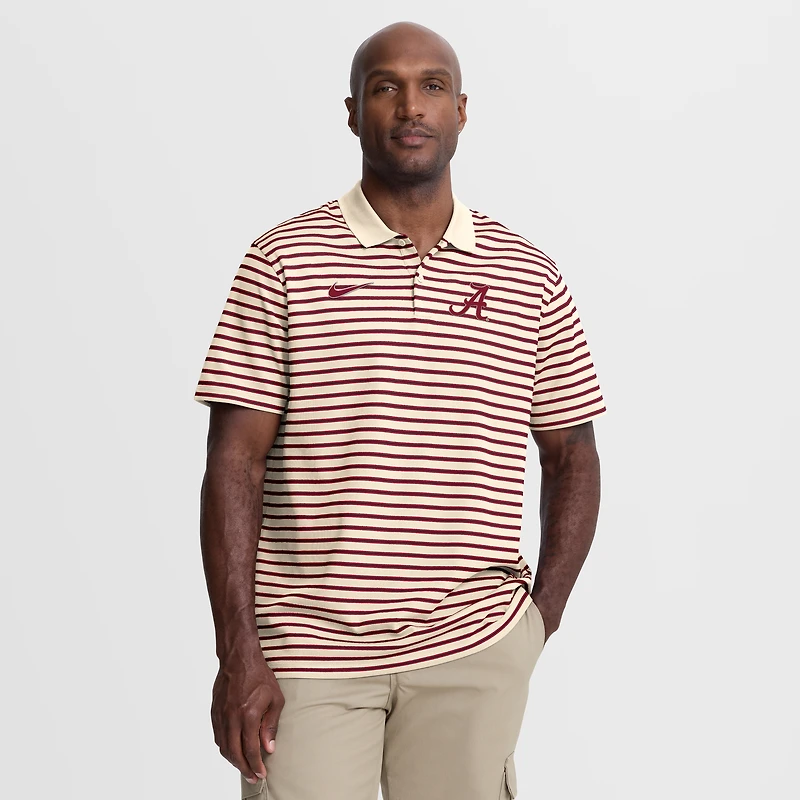 Men's Nike Crimson/White Alabama Crimson Tide Primetime Victory Striped Dri-FIT Polo