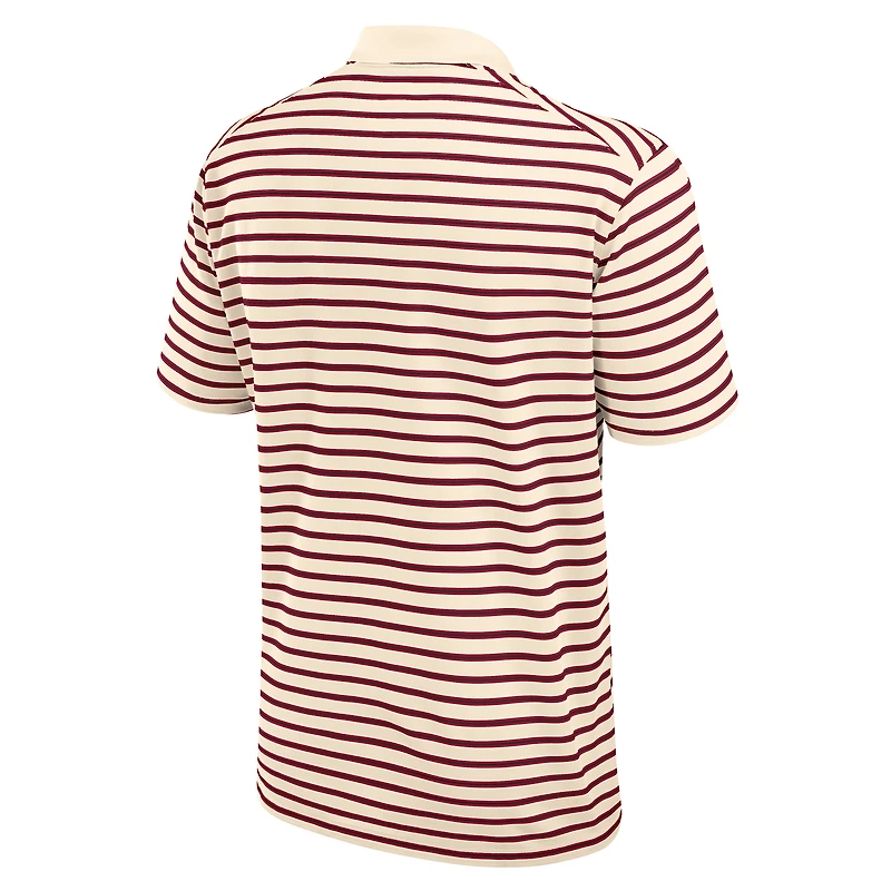 Polo Nike Dri-FIT crème Alabama Crimson Tide à rayures avec logo principal pour homme
