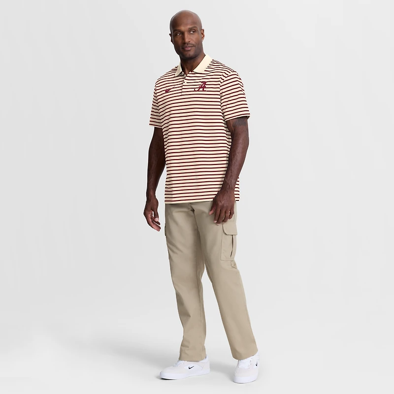 Men's Nike Crimson/White Alabama Crimson Tide Primetime Victory Striped Dri-FIT Polo