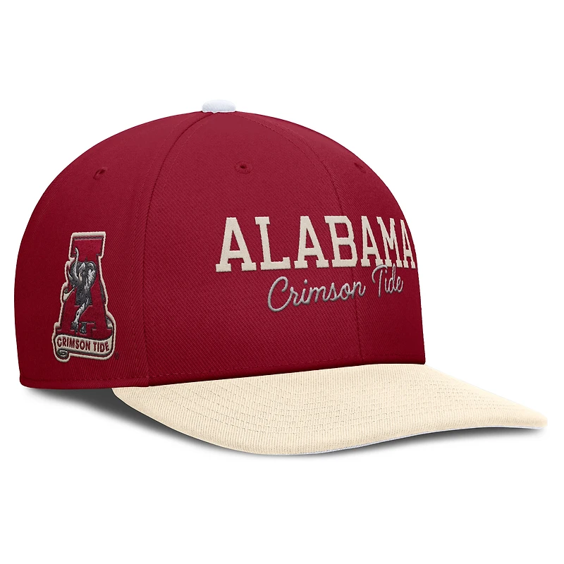 Casquette Nike Alabama Crimson Tide Pro Legacy Script pour homme, couleur cramoisie/crème