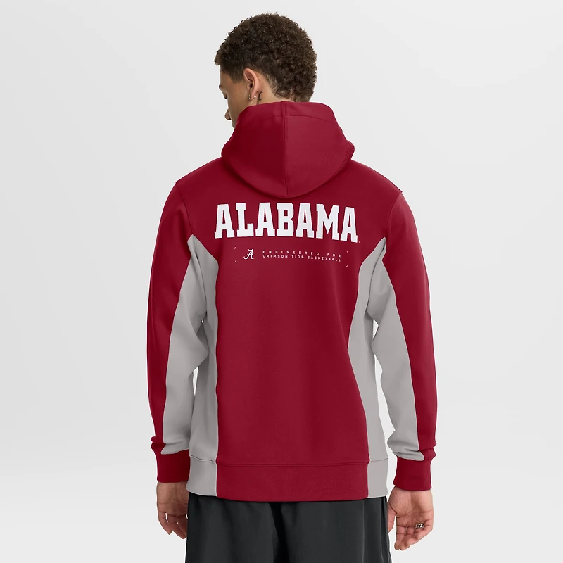 Veste à capuche zippée intégrale Nike Crimson/Gris Alabama Crimson Tide Courtside Game Dri-FIT pour homme