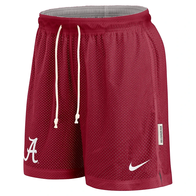 Short réversible Nike Alabama Crimson Tide Courtside Standard Issue Dri-FIT pour homme, couleur cramoisi/gris
