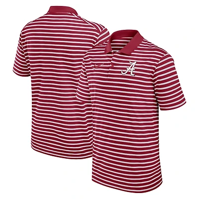 Men's Nike Crimson/White Alabama Crimson Tide Primetime Victory Striped Performance Polo