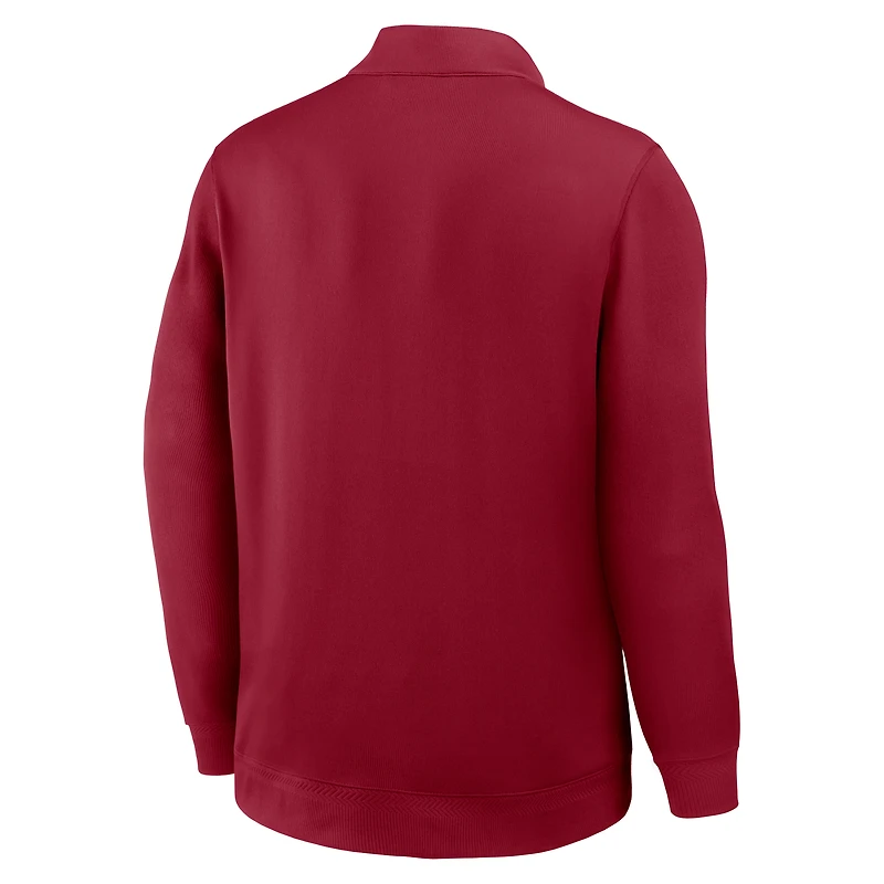 Pull Nike Crimson Alabama Tide 2025 Coaches Premium Dri-FIT à demi-zip pour homme