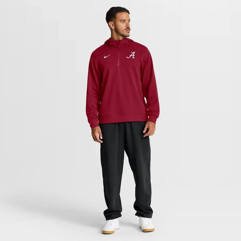Men's Nike Crimson Alabama Tide 2025 Coaches Premium Dri-FIT Quarter-Zip Hoodie
