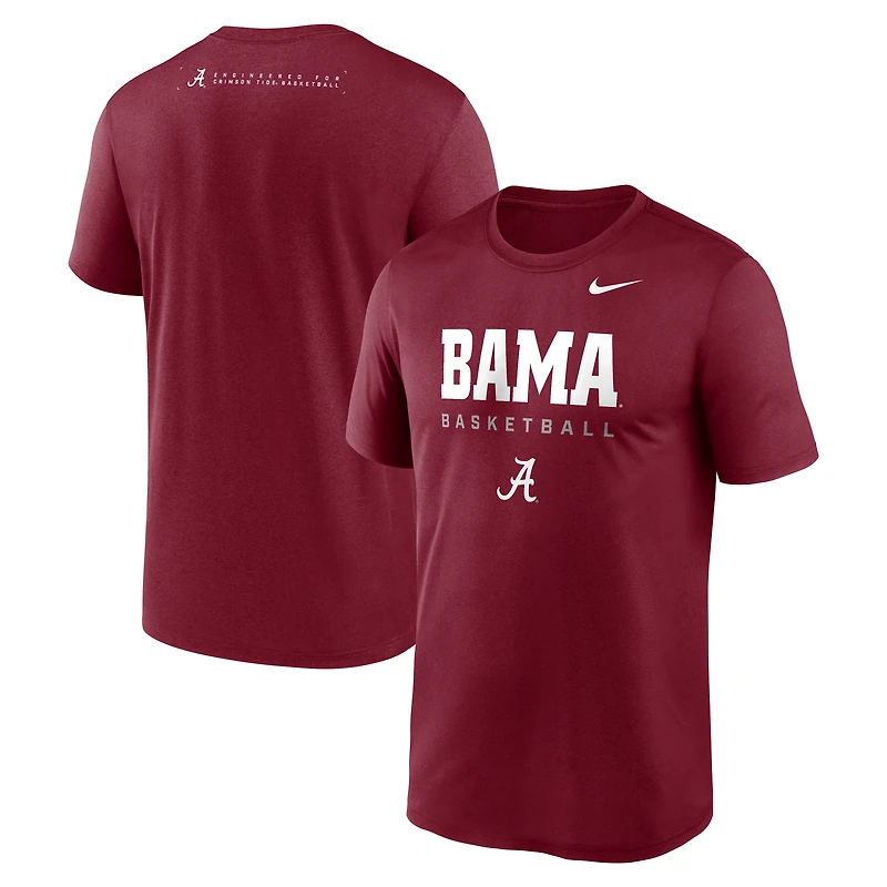 Men's Nike White Alabama Crimson Tide 2025 Courtside Basketball Legend Dri-FIT T-Shirt
