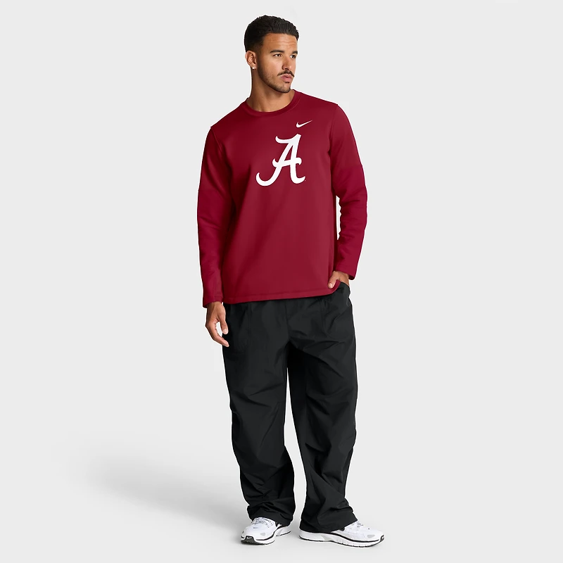 Men's Nike Crimson Alabama Tide 2025 Sideline Coach Therma-FIT Long Sleeve T-Shirt