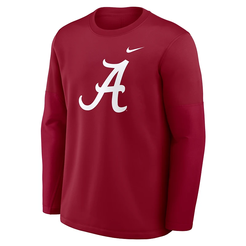 Men's Nike Crimson Alabama Tide 2025 Sideline Coach Therma-FIT Long Sleeve T-Shirt