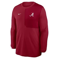 Men's Nike Crimson Alabama Tide 2025 Sideline Coach UV Dri-FIT Long Sleeve Shirt