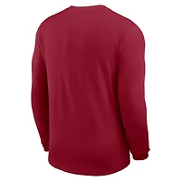 Men's Nike Crimson Alabama Tide 2025 Sideline Coach UV Dri-FIT Long Sleeve Shirt