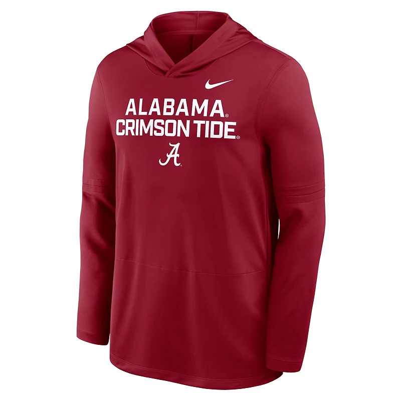 T-shirt à capuche manches longues Nike Crimson Alabama Tide 2025 Sideline Dri-FIT pour homme