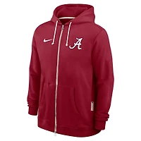 Sweat à capuche Nike Crimson Alabama Tide 2025 Sideline Standard Issue Dri-FIT entièrement zippé pour homme