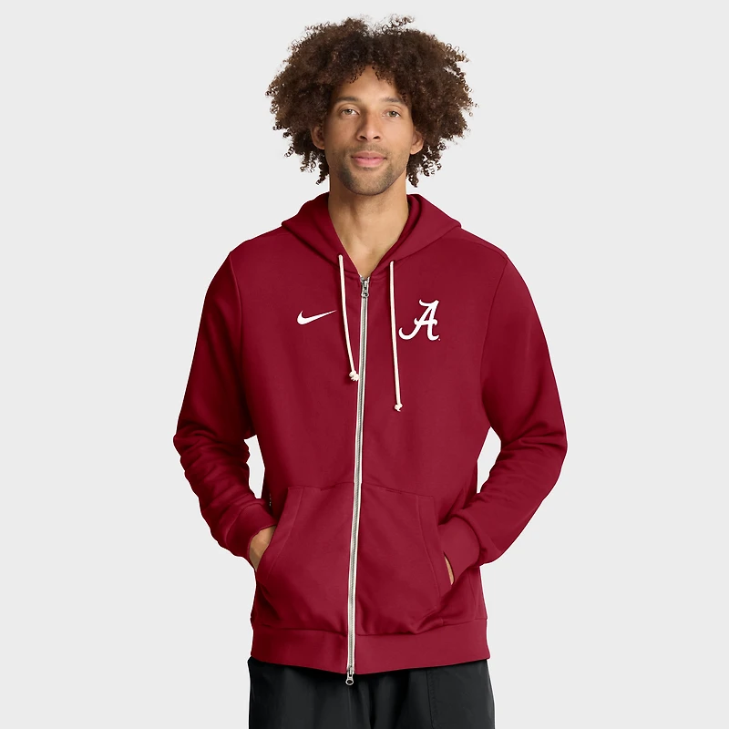 Sweat à capuche Nike gris Alabama Crimson Tide 2025 Sideline Standard Issue Dri-FIT pour homme avec fermeture éclair intégrale