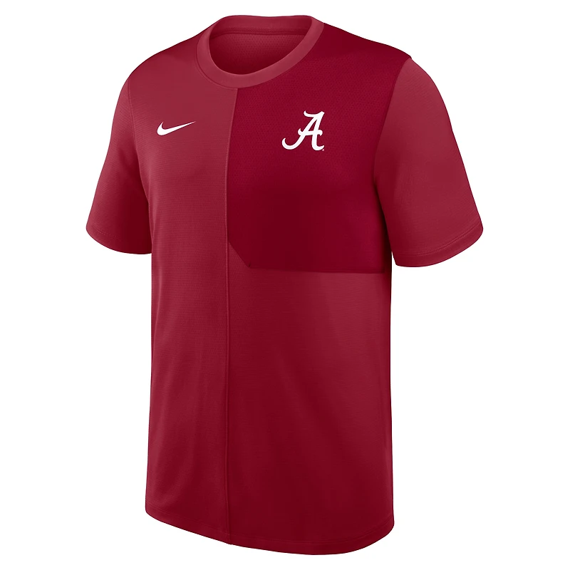 Men's Nike Crimson Alabama Tide 2025 Sideline UV Dri-FIT Coach Shirt
