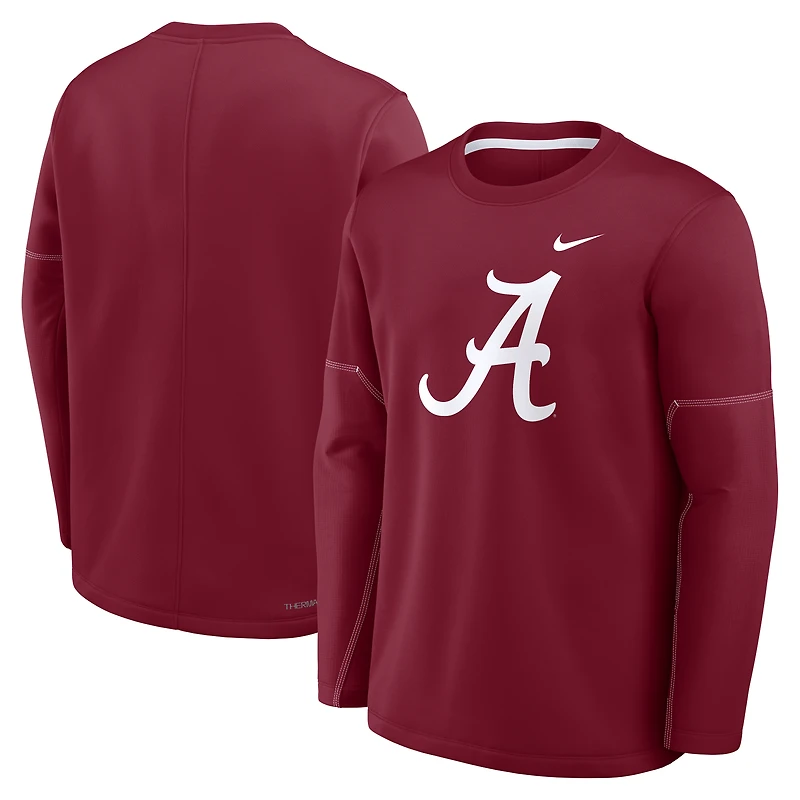 Men's Nike Crimson Alabama Tide 2026 Sideline Coaches Therma-FIT Long Sleeve Top