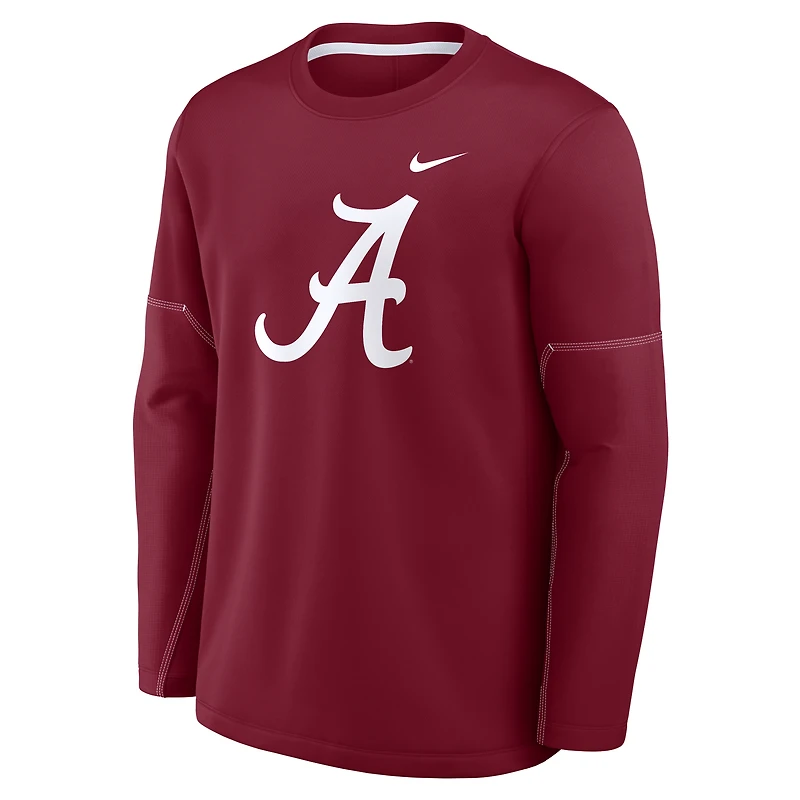 Men's Nike Crimson Alabama Tide 2026 Sideline Coaches Therma-FIT Long Sleeve Top