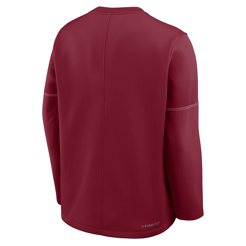 Men's Nike Crimson Alabama Tide 2026 Sideline Coaches Therma-FIT Long Sleeve Top
