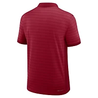 Polo Nike Crimson Alabama Tide pour homme, collection début de saison 2026, rayures victoire des entraîneurs, Dri-FIT