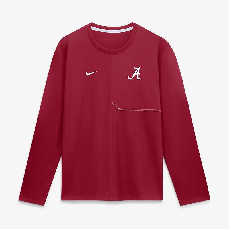 T-shirt à manches longues Nike Crimson Alabama Tide 2026 Sideline Coaches UV Dri-FIT pour homme