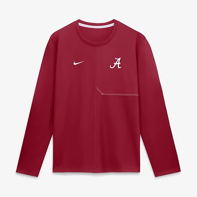 T-shirt à manches longues Nike Crimson Alabama Tide 2026 Sideline Coaches UV Dri-FIT pour homme