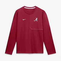 T-shirt à manches longues Nike Crimson Alabama Tide 2026 Sideline Coaches UV Dri-FIT pour homme