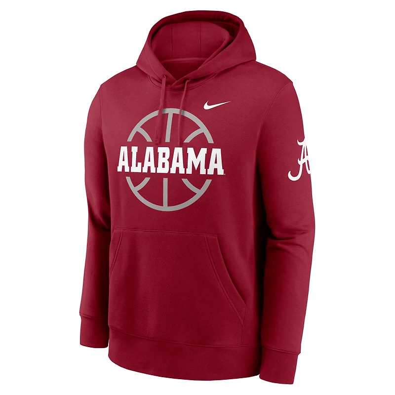 Sweat à capuche en polaire Nike Crimson Alabama Tide Basketball Icon Club pour homme