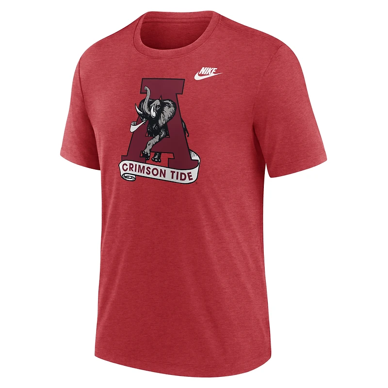 T-shirt Nike Heather Grey Alabama Crimson Tide Blitz Legacy Primary Tri-Blend pour homme