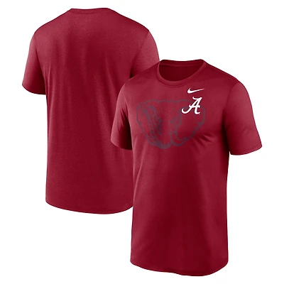 T-shirt Nike Crimson Alabama Tide Campus Shadow Legend Performance pour homme