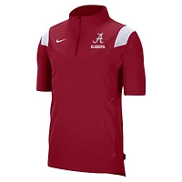Men's Nike Crimson Alabama Tide Coach Short Sleeve Quarter-Zip Jacket