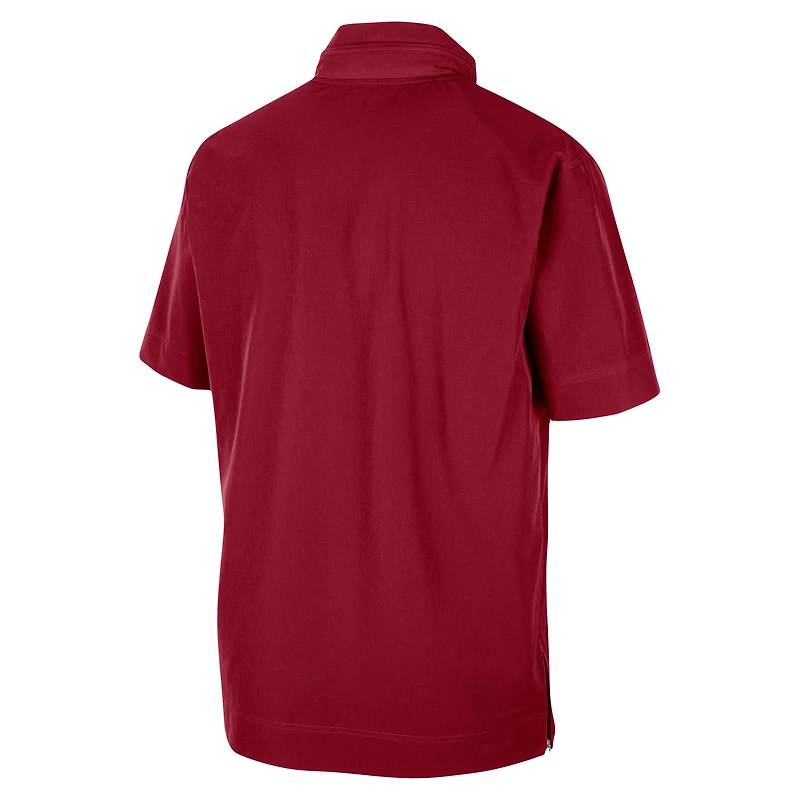Men's Nike Crimson Alabama Tide Coaches Half-Zip Short Sleeve Jacket