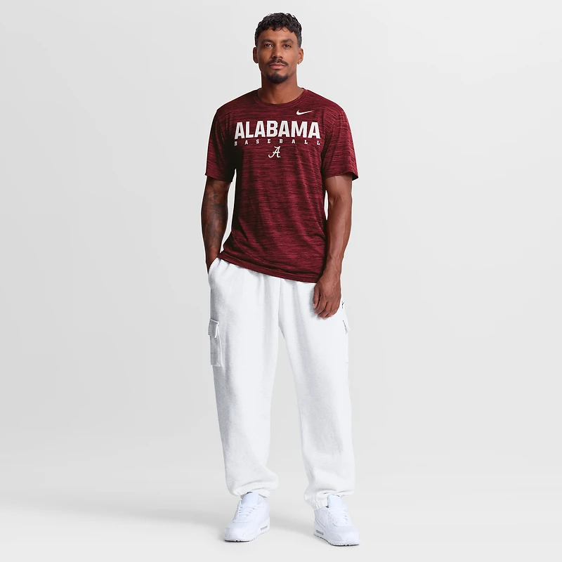 T-shirt Nike Crimson Alabama Tide Dugout Velocity Dri-FIT pour homme