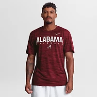 T-shirt Nike Crimson Alabama Tide Dugout Velocity Dri-FIT pour homme