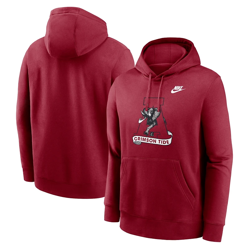 Men's Nike Alabama Crimson Tide Legacy Logo Club Fleece Pullover Hoodie