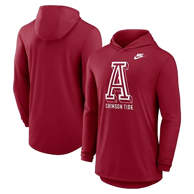 Men's Nike Crimson Alabama Tide Legacy Tri-Blend Dri-FIT Long Sleeve Hoodie T-Shirt