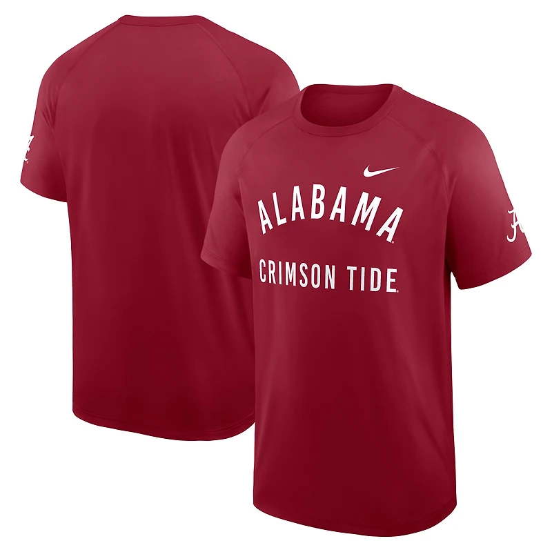 T-shirt Nike Crimson Alabama Tide Premium Performance Ready Raglan Dri-FIT pour homme