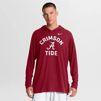Men's Nike Crimson Alabama Tide Primetime Arch Tri-Blend Dri-FIT Long Sleeve Hooded T-Shirt