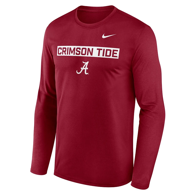 Men's Nike Crimson Alabama Tide Primetime Campus 2-Hit Legend Dri-FIT Long Sleeve T-Shirt