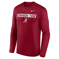 Men's Nike Crimson Alabama Tide Primetime Campus 2-Hit Legend Dri-FIT Long Sleeve T-Shirt