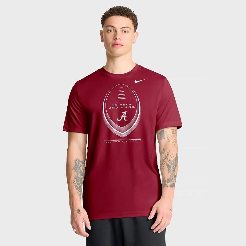 T-shirt Nike Crimson Alabama Tide Primetime Legend Football Icon Dri-FIT pour homme