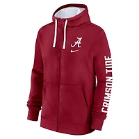 Sweat à capuche entièrement zippé Nike Crimson Alabama Tide Primetime Primary Mascot pour homme