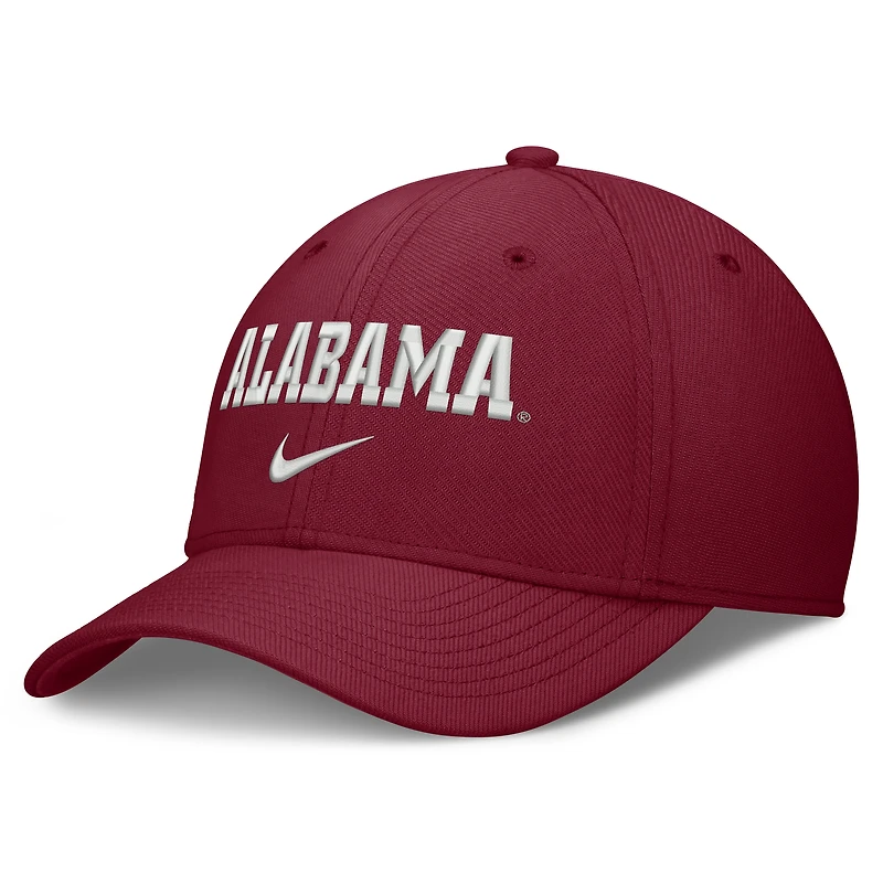 Casquette Nike Crimson Alabama Tide Rise On-Field SwooshFlex Dri-FIT Flex pour homme