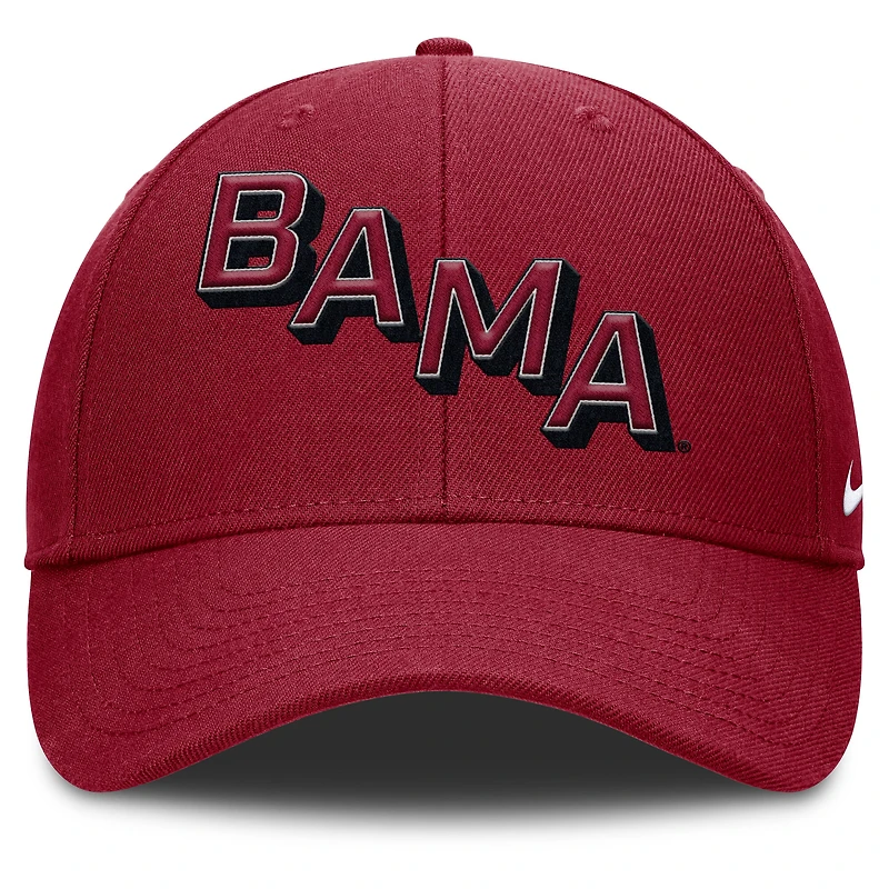 Casquette ajustable Nike Crimson Alabama Crimson Tide Slanted Primetime Rise Performance pour homme