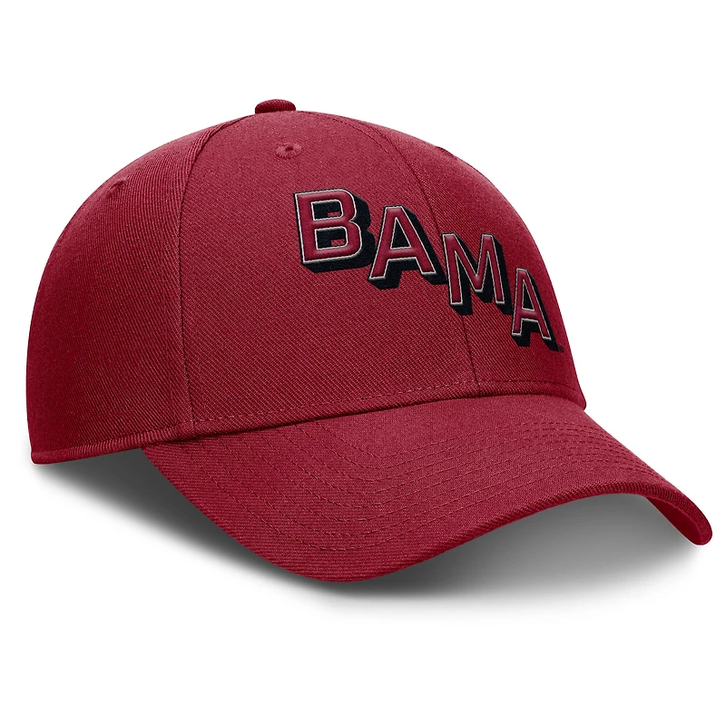 Casquette ajustable Nike Crimson Alabama Crimson Tide Slanted Primetime Rise Performance pour homme