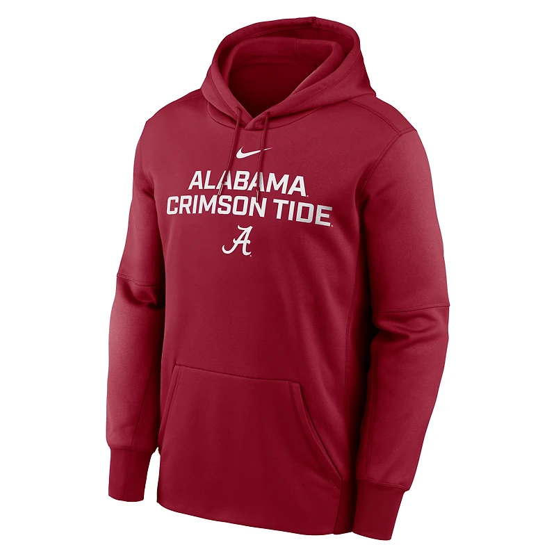 Men's Nike Crimson Alabama Tide Team Stacked Performance Pullover Hoodie