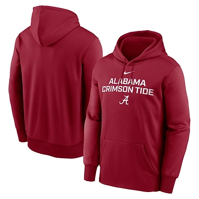 Men's Nike Crimson Alabama Tide Team Stacked Performance Pullover Hoodie