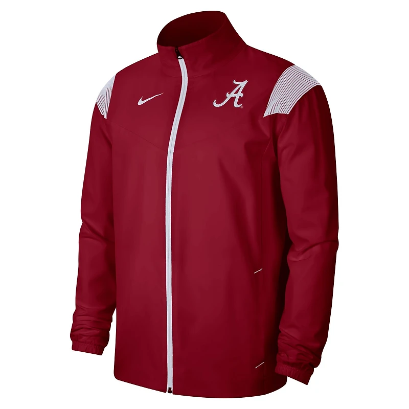 Veste entièrement zippée tissée Nike Crimson Alabama Tide pour Homme