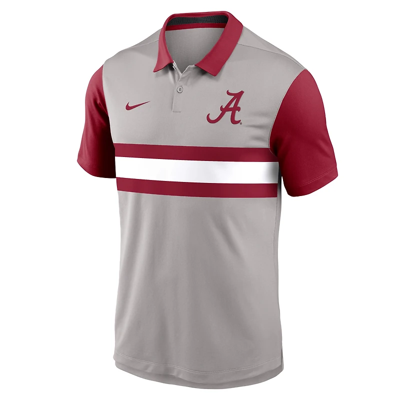 Polo Nike Alabama Crimson Tide Vapor Dri-FIT pour homme, gris/cramoisi