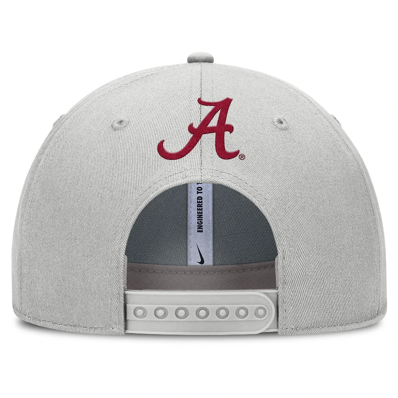 Men's Nike Gray Alabama Crimson Tide 2025 Sideline Dust Pinched Rise Adjustable Hat