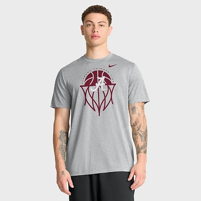 T-shirt Nike Dri-FIT gris pour homme, Alabama Crimson Tide, icône et légende du basketball